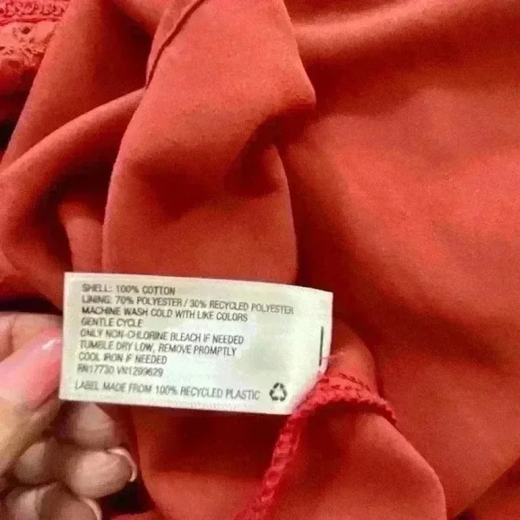 KNOX ROSE - Burnt Red Eyelet Sleeveless Sundress. XS - Picture 9 of 9